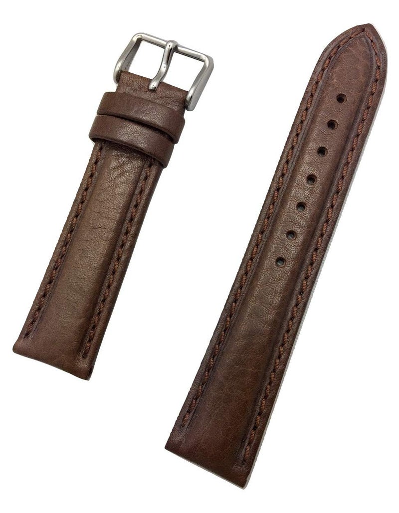 NEWLIFE 20mm Brown Genuine Leather Watchband | Stylish, Center Padded Replacement Watchstrap that brings New Life to Any Watch (Mens Standard Length) - Image 3