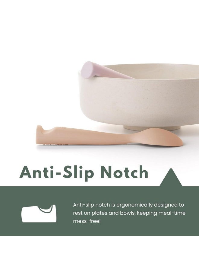 Miniware Miniware Silicone Baby Spoon for Training - BPA Free Baby Utensils - Baby Spoons Self Feeding 6 Months | 100% Food Grade Silicone - Modern & Dishwasher Safe | Dishwasher Safe (Pistachio & Toffee)  - Image 2