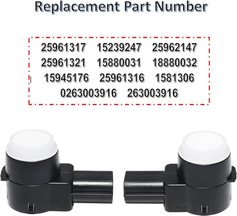 MANATEE 15239247 Backup Parking Assist Object Sensor, 25961316 Bumper Object Sensor for Chevy, for Cadillac, for GMC, for Buick Lucerne Enclave 25961317 25962147 (White 4PCS) - Image 3