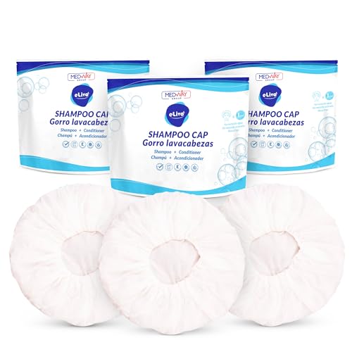 MedVance No Rinse Shampoo Cap | Rinse Free Shower Cap that Shampoos & Conditions | PH Balanced & Hypoallergenic Waterless Hair Wash | 3 Pack - Image 1