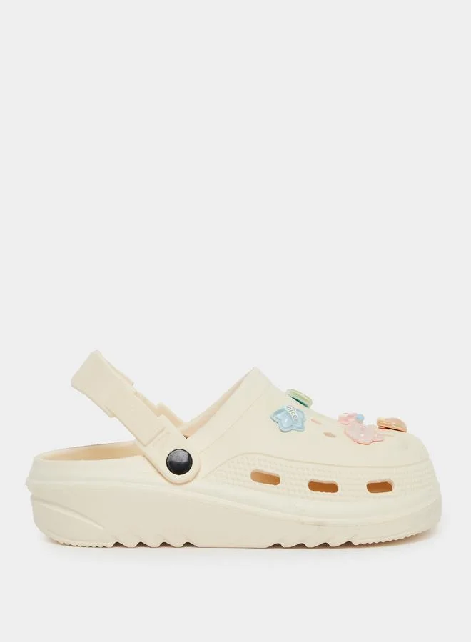 ستايلي Styli Jibbitz Charms Round Toe Clogs