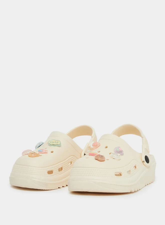 ستايلي Styli Jibbitz Charms Round Toe Clogs