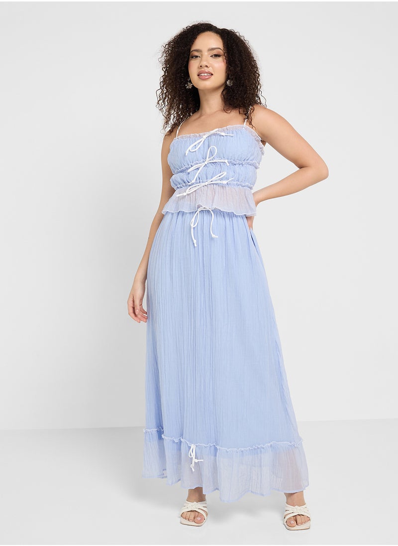 Ginger - Tie Up Detail Strappy Top & Maxi Skirt Set - Image 1