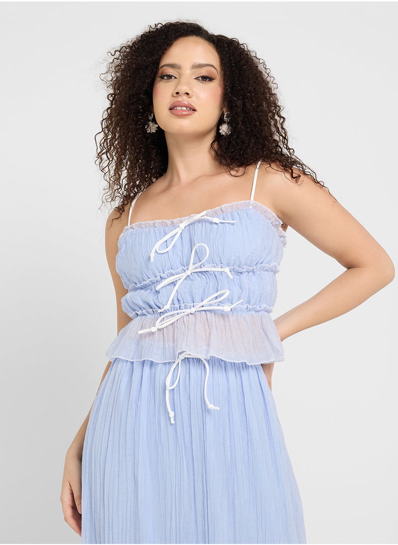 Ginger - Tie Up Detail Strappy Top & Maxi Skirt Set - Image 1