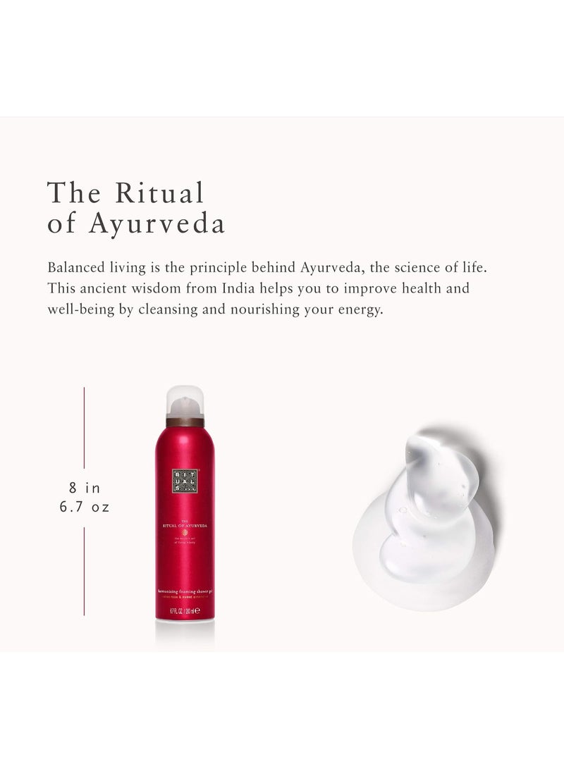 RITUALS Ayurveda Foaming Shower Gel – Gel-to-Foam Body Wash with Indian Rose & Sweet Almond Oil for Silky Soft, Nourished Skin, 200ml / 6.7 fl oz - Image 5