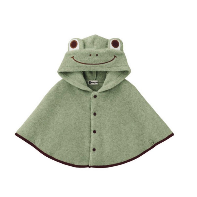 Frog Hood Carseat Poncho for Kids Fleece Hooded Wool Cape Coats for Toddlers