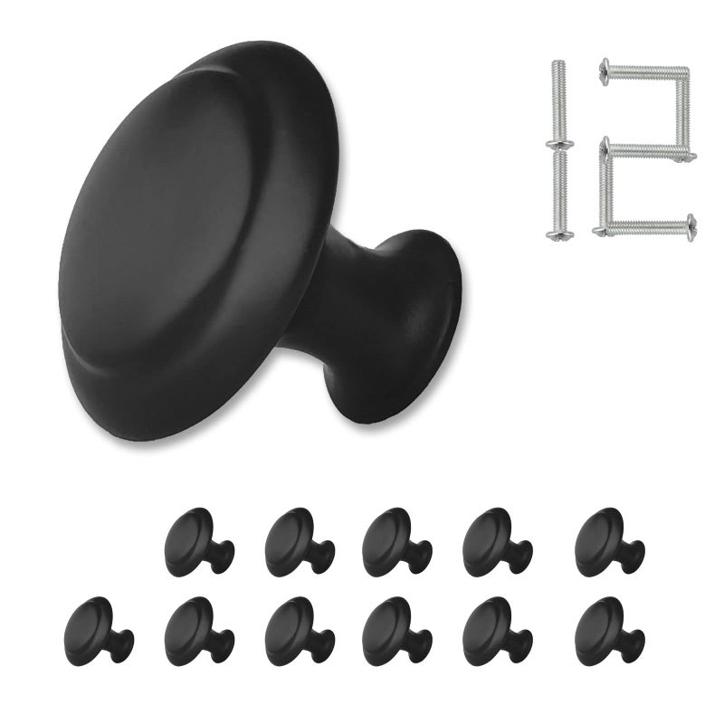 ZONBANG 12PCS Black Cabinet Drawer Knobs 12 Modern Draw Knob for Cabinets and Drawers