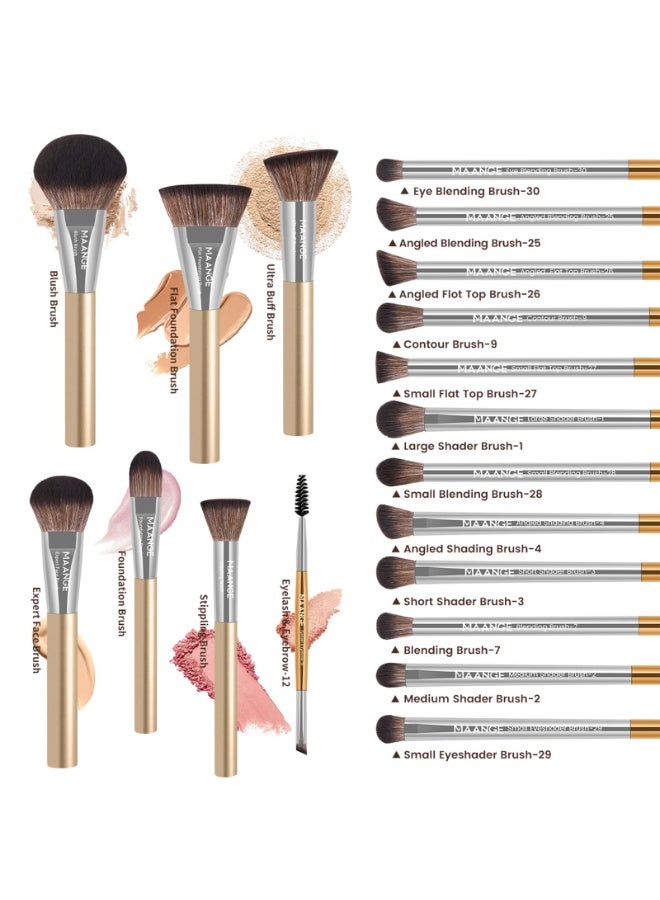 MAANGE 20 PCS Makeup Brushes with Case Premium Synthetic Professional Makeup Brush Set - Image 2