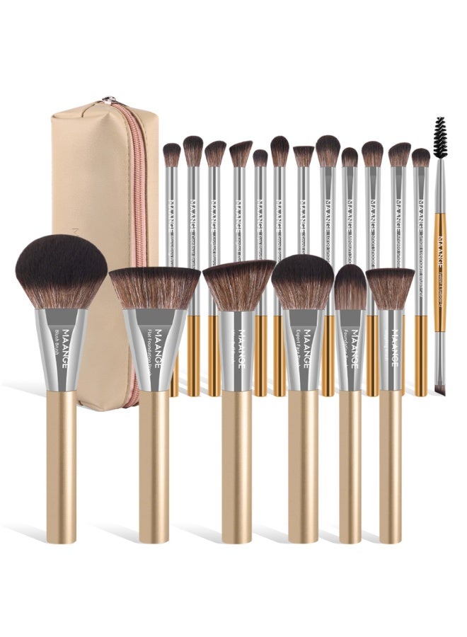 MAANGE 20 PCS Makeup Brushes with Case Premium Synthetic Professional Makeup Brush Set - Image 1
