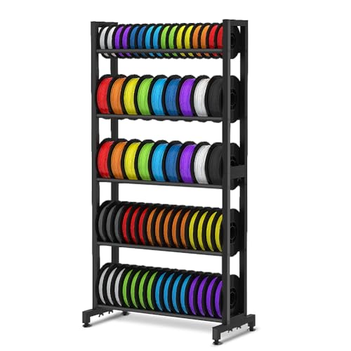 gostle 3D Printer Filament Storage Rack, Heavy-Duty 5-Tier Organizer for 3D Printing Spools, Large Capacity Holder for 3D Printing Rolls - Image 1