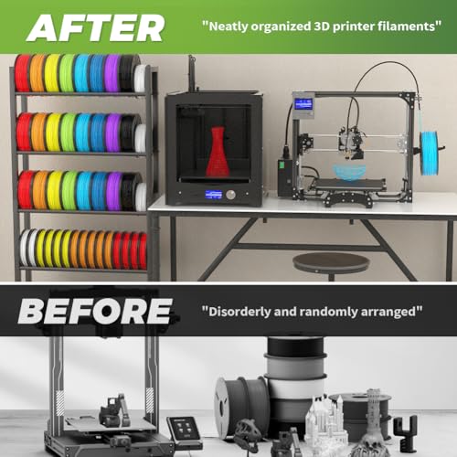 gostle 3D Printer Filament Storage Rack, Heavy-Duty 5-Tier Organizer for 3D Printing Spools, Large Capacity Holder for 3D Printing Rolls - Image 5