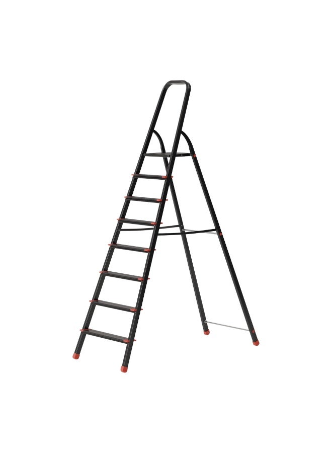 Egardenkart Aluminium Step Ladder for Home - 8 Steps, Black | Anti-Slip Foldable Ladder for Home, Kitchen, Garden, Office | Lightweight, Portable Folding Ladder with Grip (Black) - Image 2