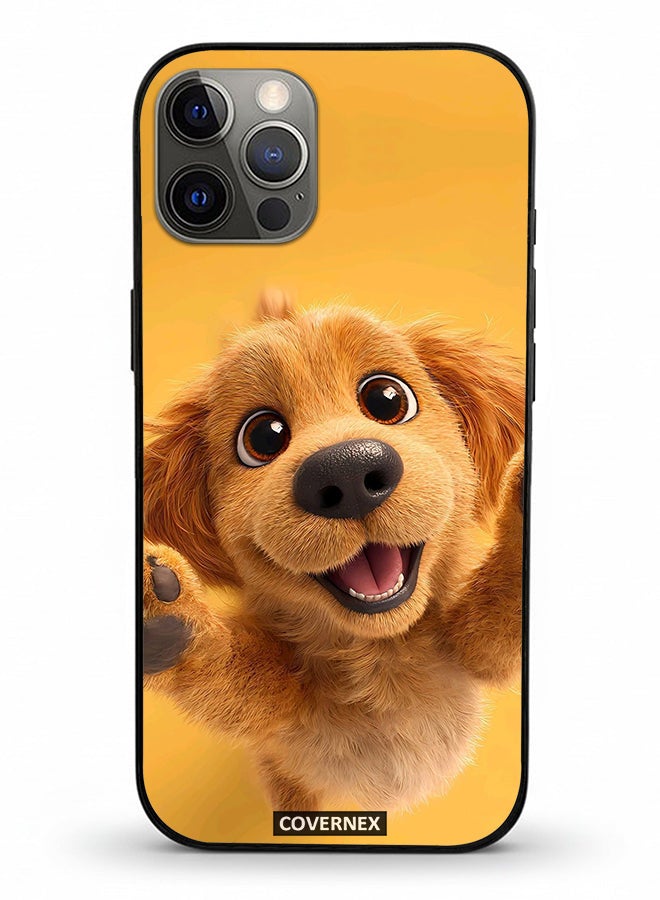 Covernex Apple iPhone 12 Pro Protective Case Cover Printed Featuring Adorable Puppy Portrait - Image 2