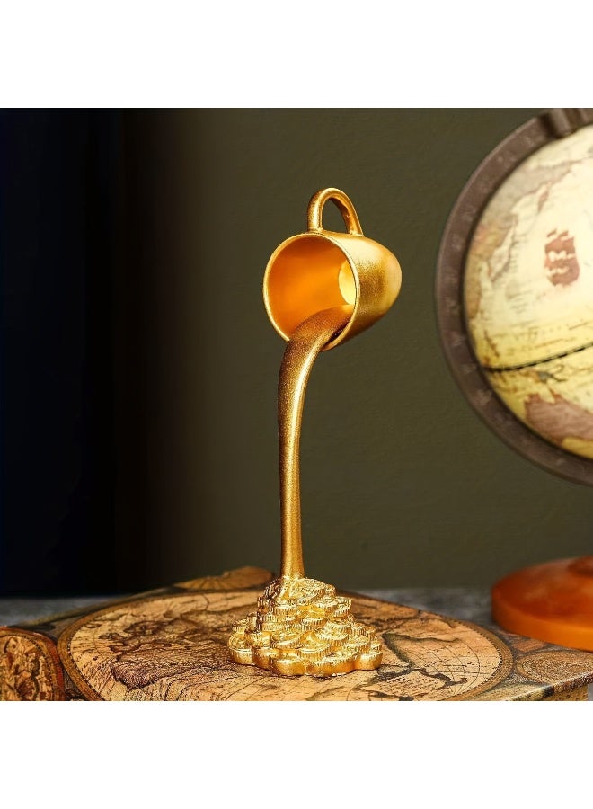 Suspended Coffee Cup Resin Ornaments Home Ornaments Gold - Image 1