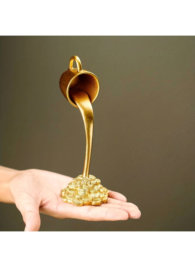 Suspended Coffee Cup Resin Ornaments Home Ornaments Gold - Image 2