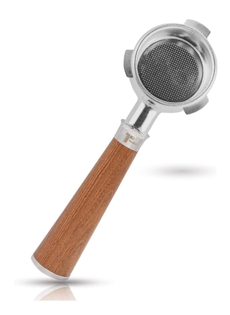 TEGRILO Bottomless Portafilter 54mm, Naked Coffee Portafilter with Stainless Steel Replacement Filter Basket and Rosewood Handle Fit for Breville Barista BES 870/878/880 (54mm Breville) - Image 1