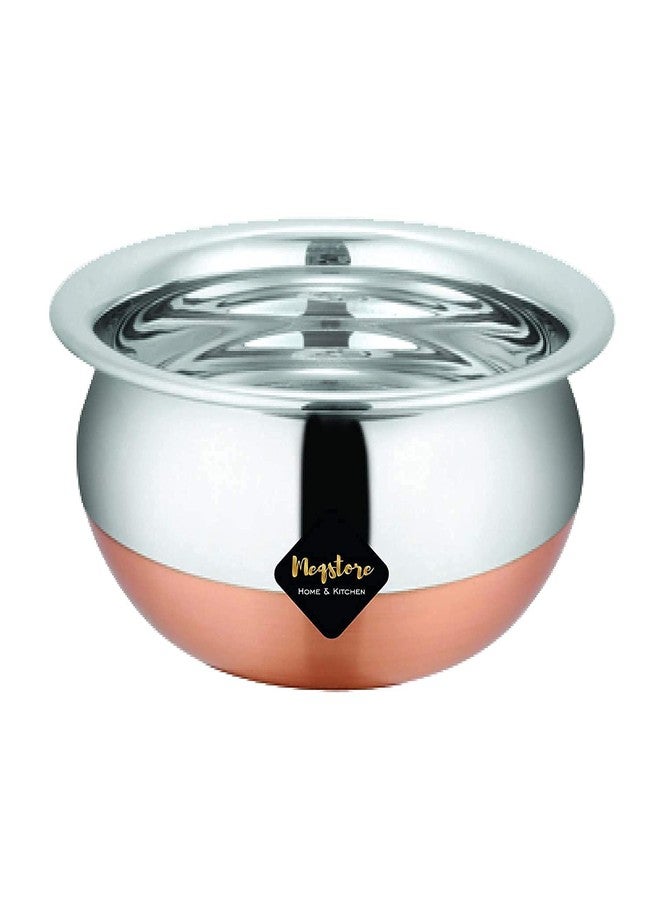 RJ kitchenware Store طقم أواني طهي من آر جيه، قاعدة نحاسية، 5 قطع بدون غطاء، وعاء للطبخ والتقديم، قدر للبرياني والحليب، أحجام: 500 مل، 800 مل، 1000 مل، 1500 مل. - Image 4