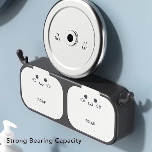 iDream Flip-Top Cartoon Antler Soap Holder, Soap Dish for Shower, Sturdy and Easy Assembly Without Drilling, Bar Soap Holder for Kitchens and Bathroom Wall (Black) - Image 4