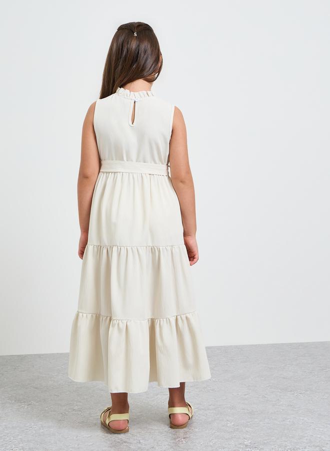 Styli Girls Sleeveless Tiered Maxi Dress - Image 3