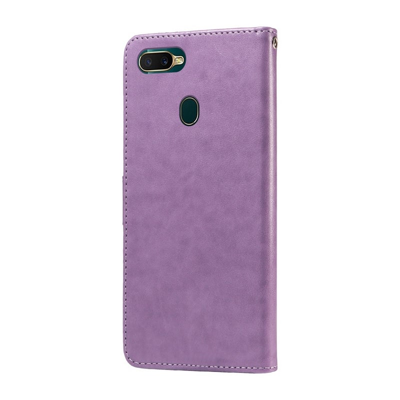 HuHa Case Cover For OPPO A12 / A12s / A11k Embossed Butterfly Flowers Leather Phone Case(Purple) - Image 3