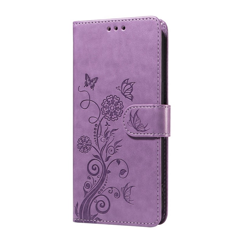 HuHa Case Cover For OPPO A12 / A12s / A11k Embossed Butterfly Flowers Leather Phone Case(Purple) - Image 2