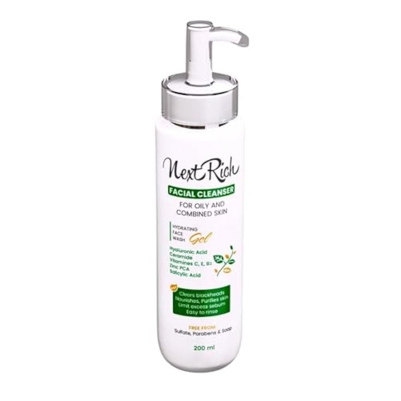 Next Rich Facial Cleanser Gel 200ml – For Oily & Combination Skin – Oil Control & Acne Care |Free parabens & sulfates and soap - Image 5