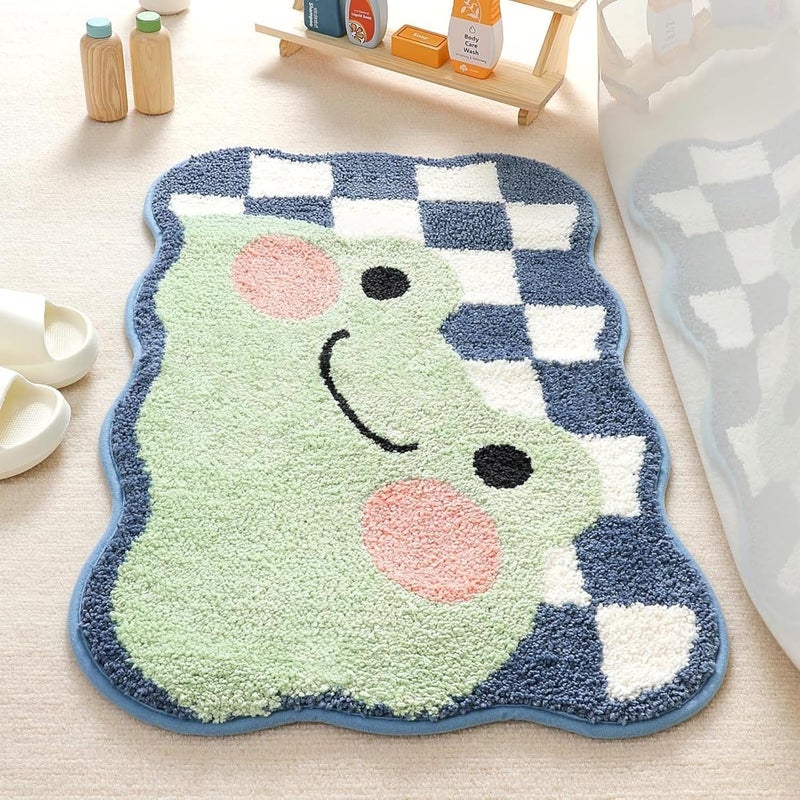 Tazweeq Non Slip Super Absorbent Microfiber Bath Mat, Machine Washable Cute Bathroom Rug for Shower Bedroom Kitchen Doorway (40x60cm) - Image 1