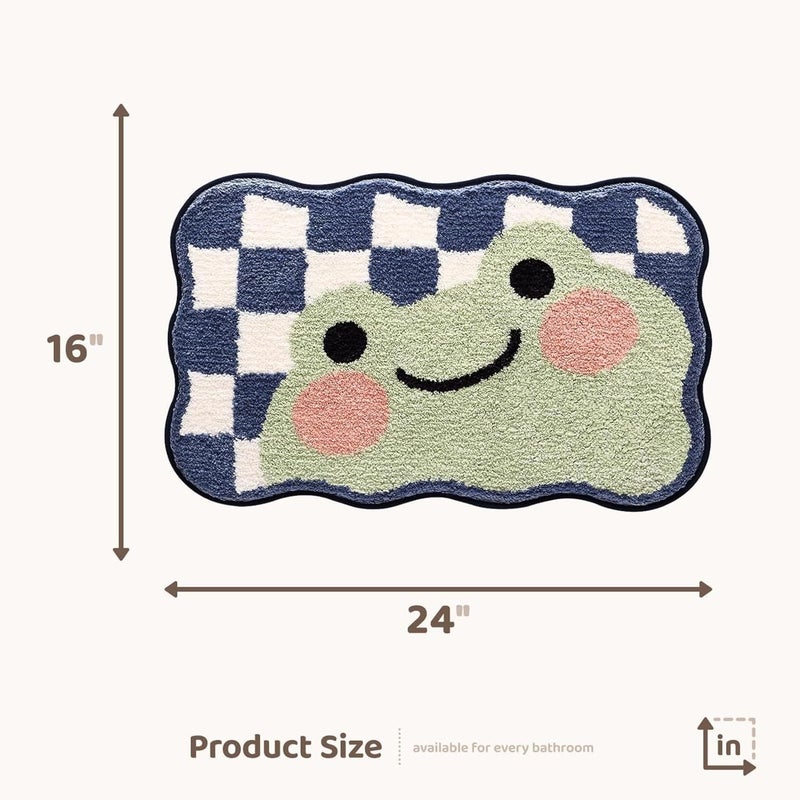 Tazweeq Non Slip Super Absorbent Microfiber Bath Mat, Machine Washable Cute Bathroom Rug for Shower Bedroom Kitchen Doorway (40x60cm) - Image 2