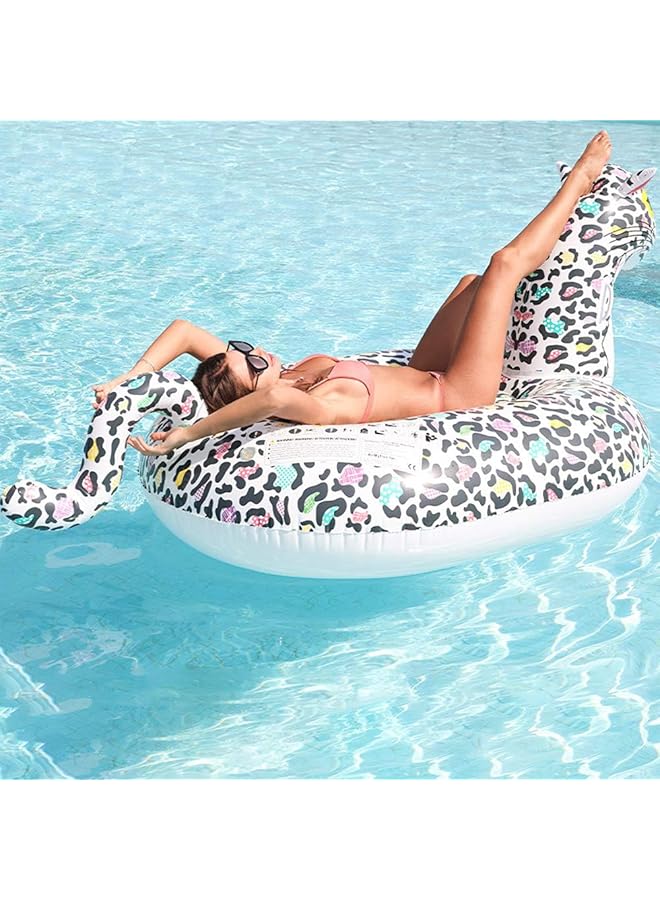 KASTWAVE Pool Float For Adults Inflatable Giant Pool Lounge Swimming Pool Leopard Shape Inflatable Mount Floating Row Thickened Inflatable Pool Float Summer Water Pool Toys - Image 3