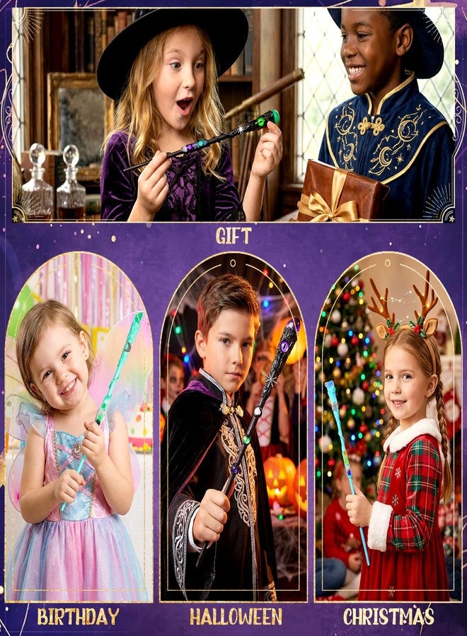 Rileryan 4 PCS Magic Wizard Wand Gemstone Crystal Wand Handcrafted Wizard Wands for Witches and Wizards Halloween Decor Gift - Image 5