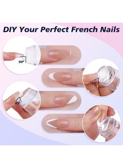 Subay Subay French Nail Stamper, Nail Stamper Kit - 2pcs Nail Art Stamper, Nail Scraper, 2pcs Nail Stamping Plate, 4pcs Replaceable Silicone Jelly Heads for Gel Manicure Home Salon Nail Art DIY  - Image 3