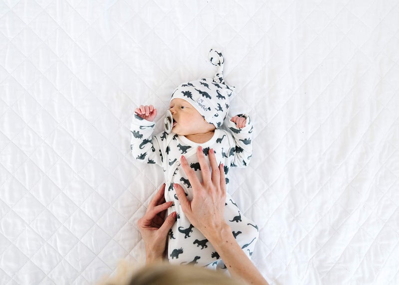 Copper Pearl Baby Gown - Knotted Newborn Sleepers for Baby Boy and Girl, Soft Stretchy Long Sleeve Infant Gowns with Bottom Tie and Hand Mittens, Perfect Hospital Coming Home Outfit (Wild) - Image 5