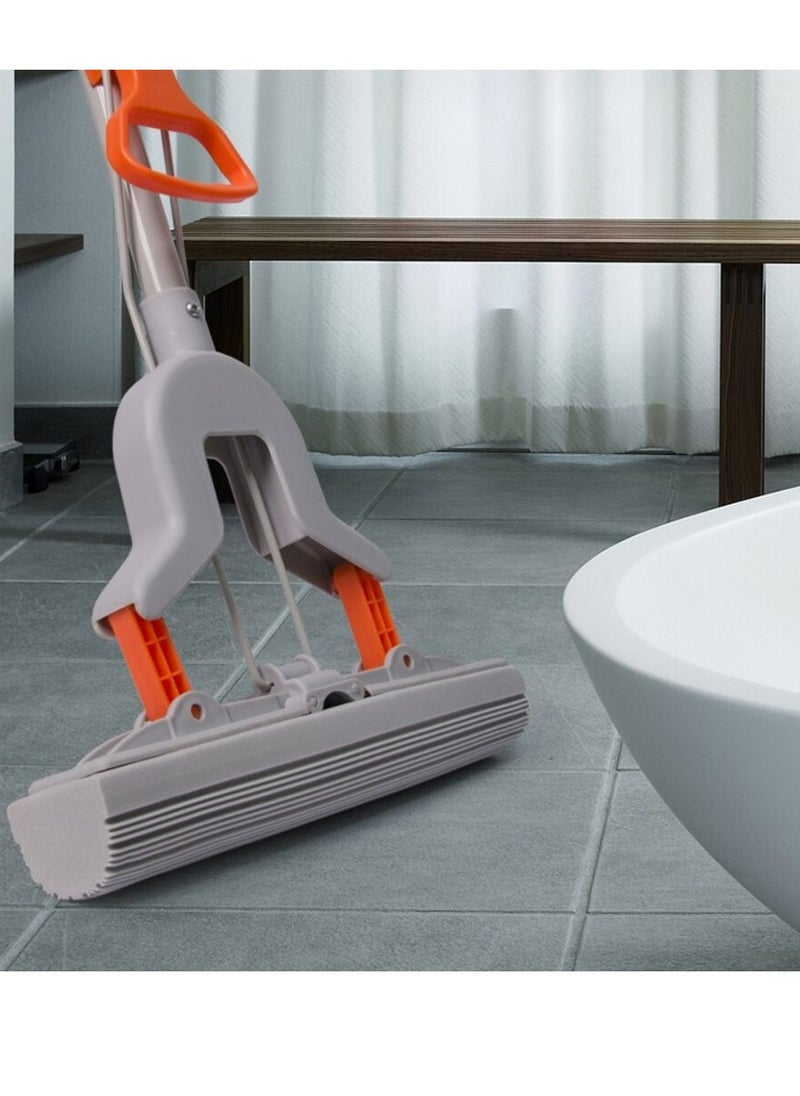 Generic - Self-squeezing sponge mop with stainless handle for cleaning all types of surfaces and floors (color may vary) - Image 1