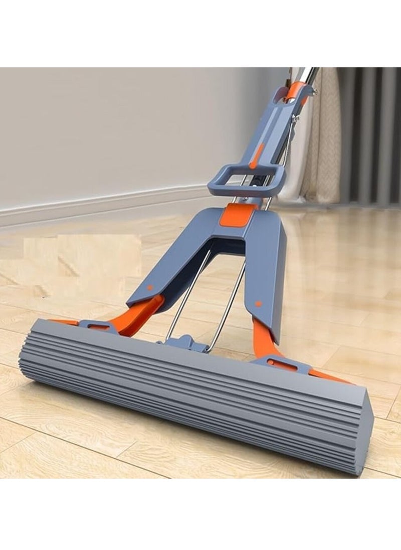 Generic - Self-squeezing sponge mop with stainless handle for cleaning all types of surfaces and floors (color may vary) - Image 1