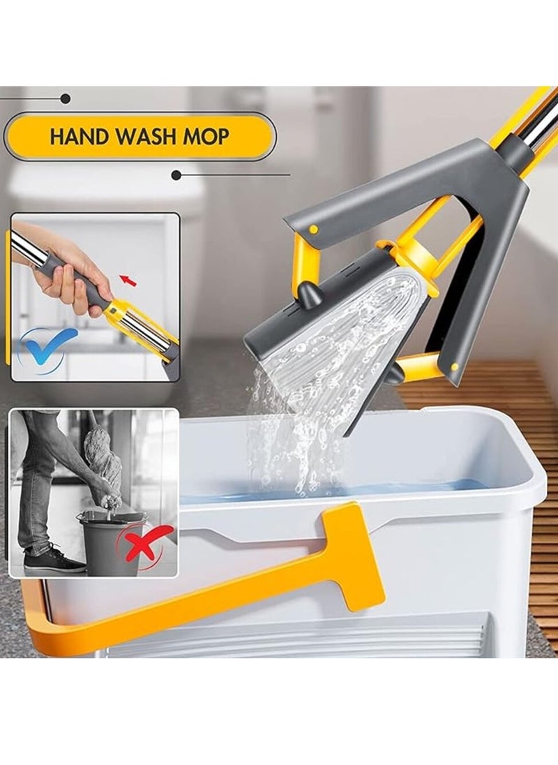 Generic - Self-squeezing sponge mop with stainless handle for cleaning all types of surfaces and floors (color may vary) - Image 1