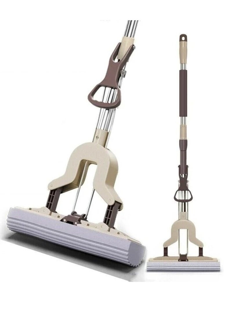 Generic - Self-squeezing sponge mop with stainless handle for cleaning all types of surfaces and floors (color may vary) - Image 1
