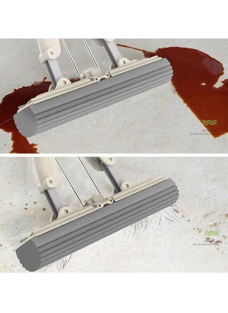 Generic - Self-squeezing sponge mop with stainless handle for cleaning all types of surfaces and floors (color may vary) - Image 1