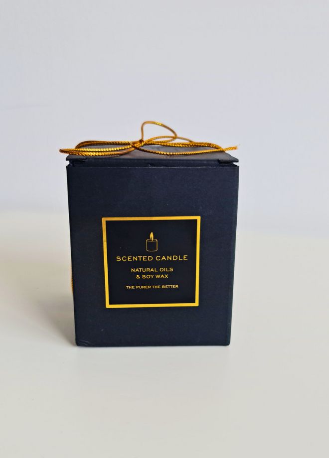 شمعة معطرة برائحة العود في وعاء زجاجي | شمعة فاخرة لديكور المنزل والاسترخاء | 230 جم - Image 3