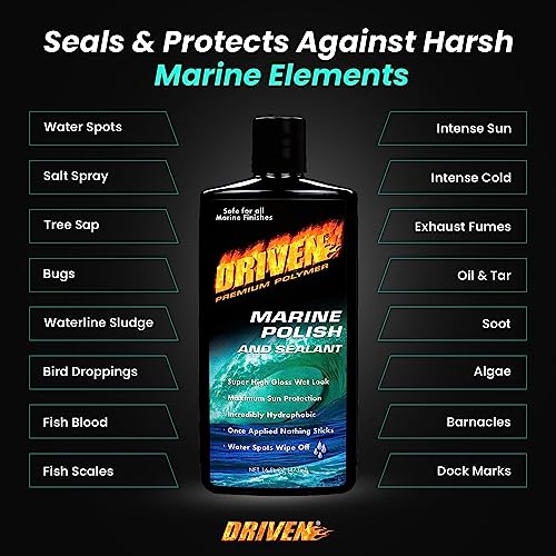 DRIVEN Marine Polish & Sealant for Super High Gloss Wet Look, Protection from Water Spots & Contaminants - Polymer Polish Against Intense Heat from Sun, Exhaust Stain & More - for Boats, RVs, More - Image 4