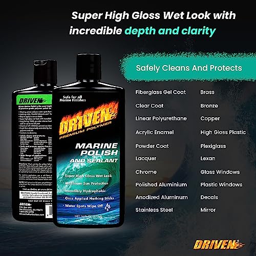 DRIVEN Marine Polish & Sealant for Super High Gloss Wet Look, Protection from Water Spots & Contaminants - Polymer Polish Against Intense Heat from Sun, Exhaust Stain & More - for Boats, RVs, More - Image 3
