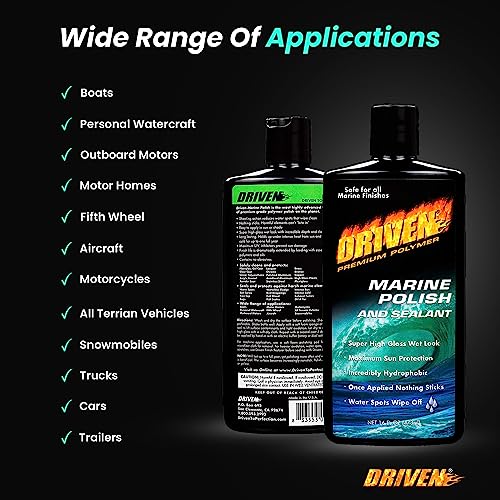 DRIVEN Marine Polish & Sealant for Super High Gloss Wet Look, Protection from Water Spots & Contaminants - Polymer Polish Against Intense Heat from Sun, Exhaust Stain & More - for Boats, RVs, More - Image 5