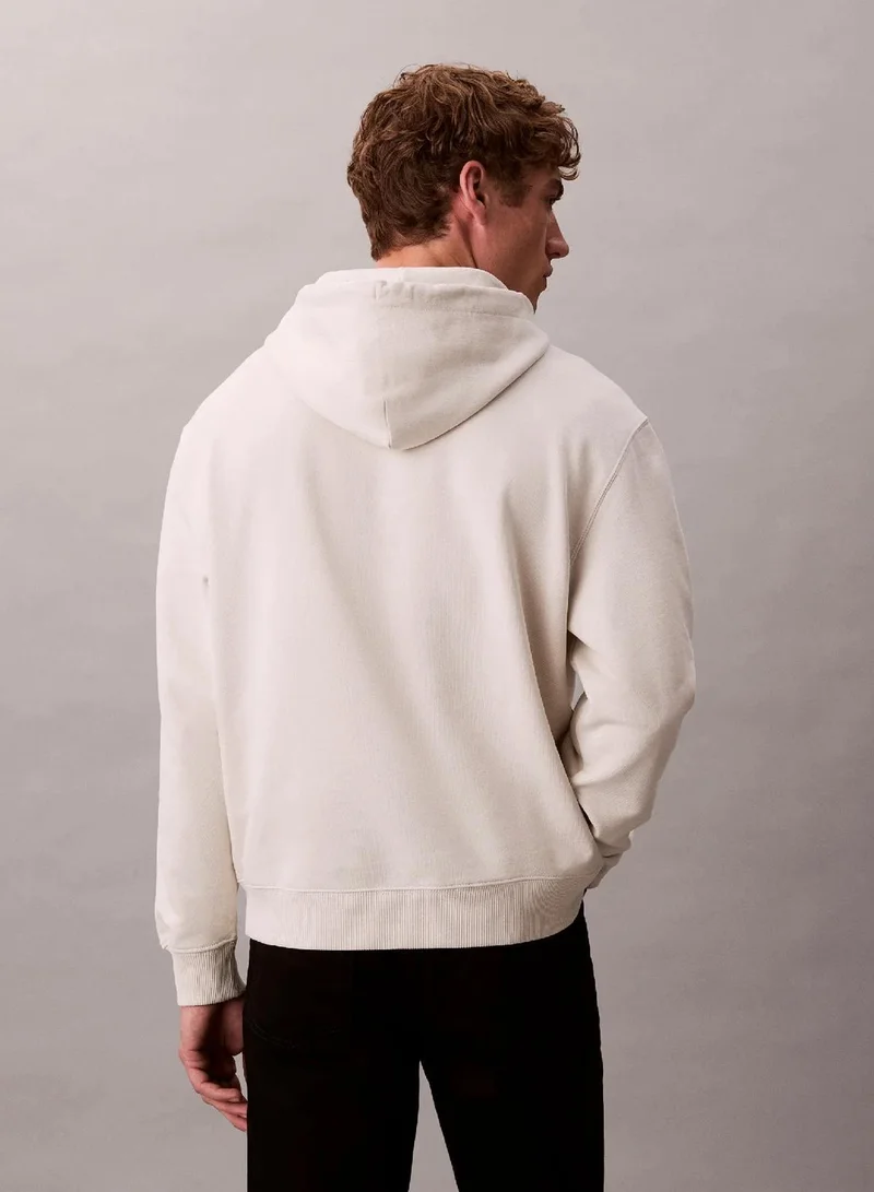 Calvin Klein Chalk Relaxed Monogram Hoodie for Men | Best Price UAE
