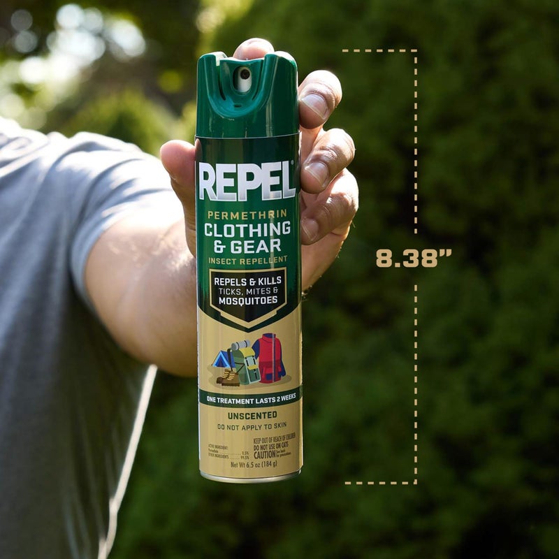 Repel Permethrin Clothing & Gear Insect Repellent, Use on Outdoor Gear, Tents and Sleeping Bags, Repels Mosquitoes, Ticks, Mites, (Aerosol Spray), 6.5 Fl Oz (Pack of 6) - Image 5