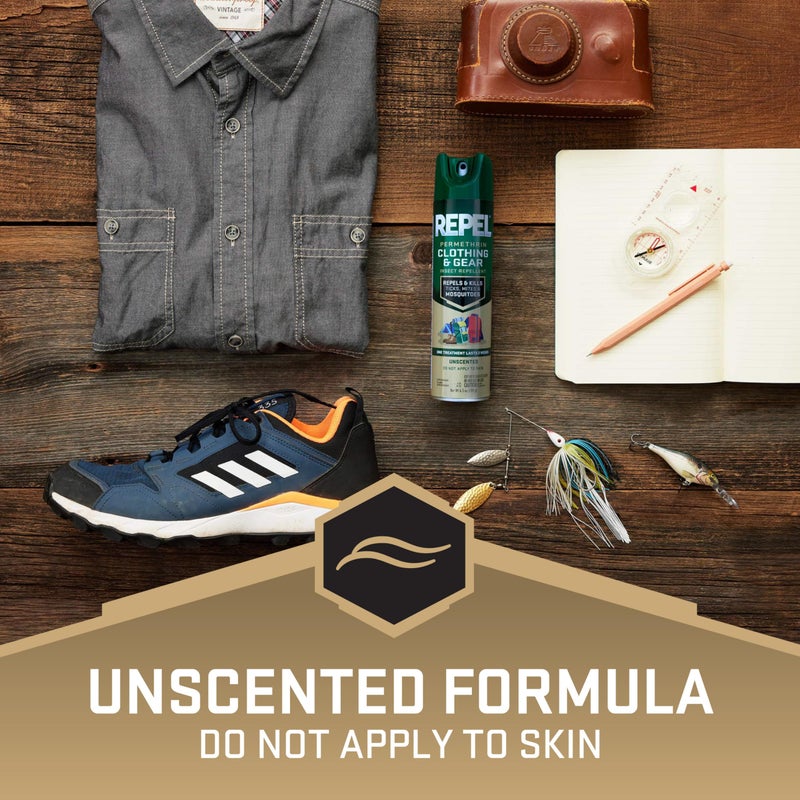 Repel Permethrin Clothing & Gear Insect Repellent, Use on Outdoor Gear, Tents and Sleeping Bags, Repels Mosquitoes, Ticks, Mites, (Aerosol Spray), 6.5 Fl Oz (Pack of 6) - Image 2