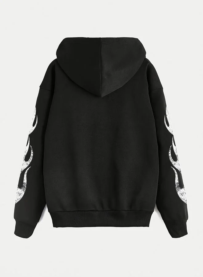 Take Two Black Racing Graphic Hooded Jacket