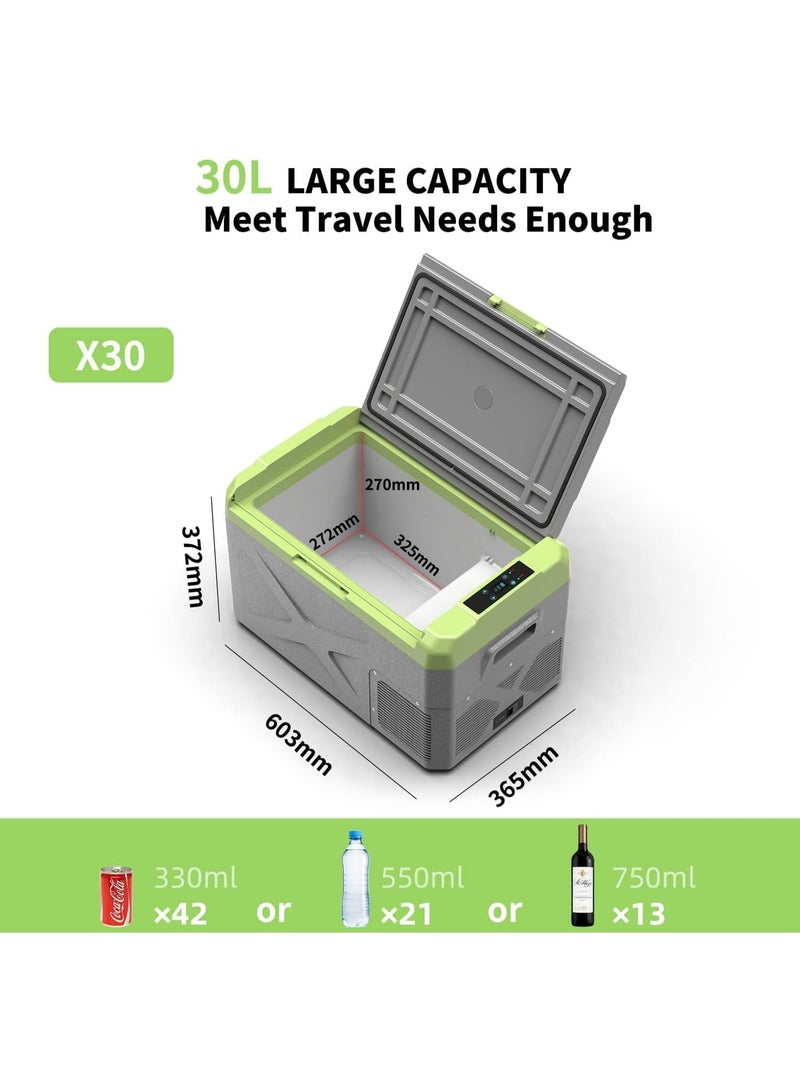DLC 30L Car Fridge Freezer Portable Compressor Car Refrigerator 12/24V Electric Cooler for Camping, Road Trip, Picnic, Down to -20℃ - Image 3