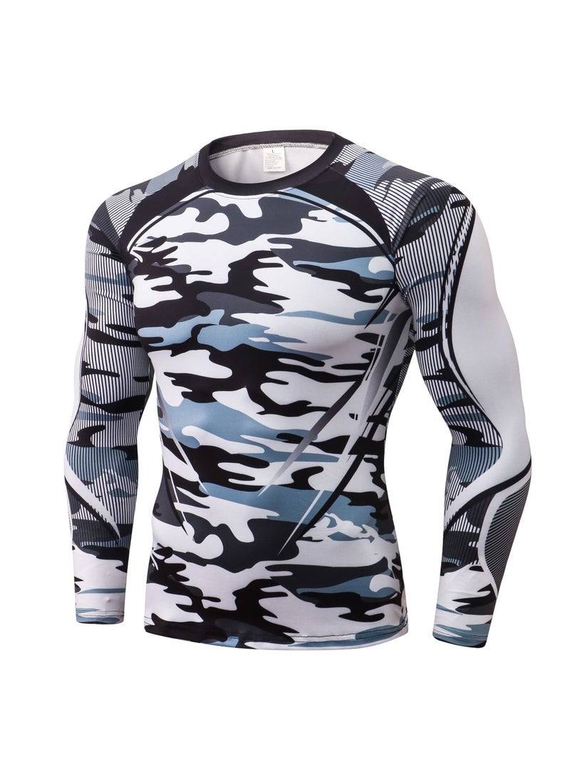 Loquat Men Quick Dry Breathable Long Sleeve T-Shirt Grey  - Image 1