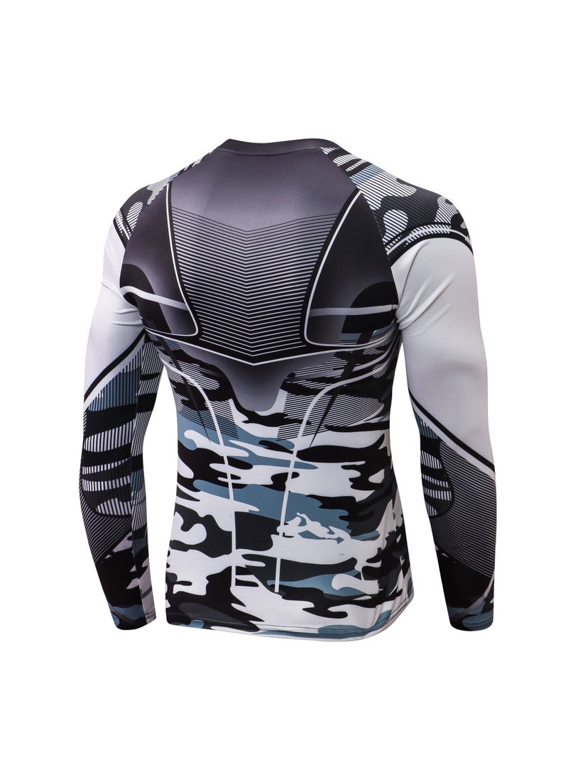 Loquat Men Quick Dry Breathable Long Sleeve T-Shirt Grey  - Image 2