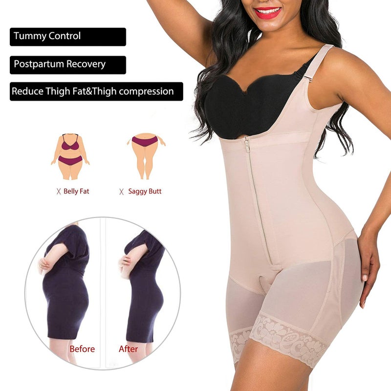 Luckam Women Bodysuits,  Beige Shapewear for Women Body Shaper Slimming Shapewear Flat Stomach Corset Shaping Panties - Image 2