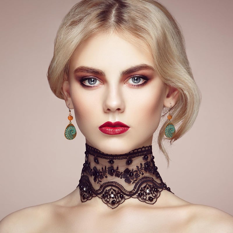 GOGZBD 11 Pairs Vintage Drop Dangle Earrings for Women Boho Earring Jewelry Set Retro Flower Dangly Earring Teardrop Sun and Moon Earrings for Mother's Day Christmas - Image 2